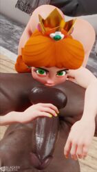 1boy 1boy1girl 1girls 3d ass balls big_balls big_penis blackedr34 blender crown dark-skinned_male dark_skin female ginger green_eyes handjob hi_res highres indoors interracial light-skinned_female looking_at_viewer male_anilingus mario_(series) nail_polish naked orange_hair penis pov princess_daisy red_hair rimjob rimming rusty_trombone veiny_penis rating:Explicit score:128 user:BlackedR34