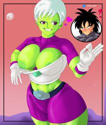 alien_girl battle_armor big_areola big_ass big_breasts big_butt breasts_out broly broly_(dragon_ball_super) bubble_ass bubble_butt cheelai dragon_ball dragon_ball_super elastic_armor green_body nipples purple_eyes short_hair showing_breasts the_zeep torn_clothes torn_clothing white_hair rating:Explicit score:23 user:Realwhite