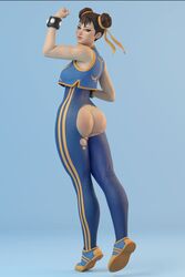 1girls 3d brown_eyes brown_hair chun-li chun-li_(fortnite) crossover dat_ass emberstock exposed_ass female female_only flexing_bicep fortnite looking_at_viewer muscular muscular_female shiny_skin small_waist solo spandex street_fighter thick_thighs torn_clothes twin_buns rating:Explicit score:214 user:thewalkinged