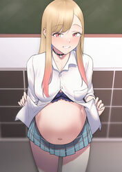 1girls belly belly_button big_belly big_breasts blonde_hair bra breasts female flashing_belly inonice01 kitagawa_marin navel onononon_one pregnant pregnant_schoolgirl pregnant_teen red_eyes school_uniform schoolgirl skirt sono_bisque_doll_wa_koi_wo_suru teenage_pregnancy wholesome wholesome_pregnancy rating:Questionable score:259 user:emissaryofrainbows