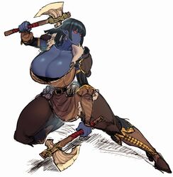 dark-skinned_female dark_elf dark_skin female huge_breasts original spacezin white_background rating:Explicit score:99 user:Edgemanx