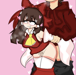 big_breasts blush blush_lines blushing brown crossover cum drool drooling eddsworld female_cum hair hearts light-skinned_female light-skinned_male pubic_hair red_bow red_hoodie reimu_hakurei sex_from_behind shaded simple_background squirting thighhighs tord_(eddsworld) touhou white_thighhighs rating:Explicit score:30 user:NuggetBread