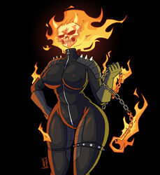 1girls bodysuit chains demon female fire ghost_rider latex loggus_doggus marvel marvel_comics nipple_bulge nipples on_front rule_63 shiny_clothes skintight skintight_bodysuit skull skull_head spandex spikes superhero superheroine whip rating:Questionable score:131 user:Log_draws