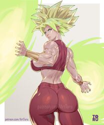 arttoru big_ass big_breasts dragon_ball dragon_ball_super female female_only fusion kefla legendary_super_saiyan muscular_female patreon_username potara_earrings saiyan sideboob super_saiyan super_saiyan_2 tight_clothing rating:Explicit score:166 user:Crcole331