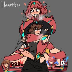 1boy 1girls choking crossover edit eigaka eyes_rolling_back female femdom game_ui gameplay_mechanics gokusenpai handjob headlock helpless huge_breasts instant_loss kingdom_hearts lustful_gaze male naughty_face penis penis_awe penis_grab pyra reach_around red_hair reverse_rape seductive size_difference smaller_male sora super_smash_bros. super_smash_bros._ultimate thick_thighs traced venus_body wide_hips xenoblade_(series) xenoblade_chronicles_2 rating:Explicit score:414 user:SoraxPalu