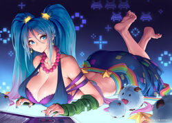 1girls arcade_sona barefoot big_ass big_breasts blue_eyes blue_hair cleavage cute feet feet_up female female_only league_of_legends light-skinned_female oopartz_yang solo sona_buvelle rating:Questionable score:100 user:deleted7316