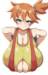 1girls alternate_breast_size big_breasts blush breasts breasts_bigger_than_head clothed detritus duvet208 female female_only female_solo gigantic_breasts green_eyes huge_breasts hyper_breasts kasumi_(pokemon) large_breasts nintendo orange_hair pokemon pokemon_rgby red_hair sagging_breasts smile solo solo_female steam suspenders top_heavy upper_body rating:Questionable score:165 user:Misty_lover