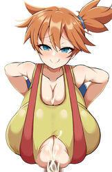 1girls alternate_breast_size big_breasts blush breasts breasts_bigger_than_head clothed detritus duvet208 ejaculation female female_only female_solo gigantic_breasts green_eyes huge_breasts hyper hyper_breasts kasumi_(pokemon) large_breasts nintendo orange_hair penis pokemon pokemon_rgby red_hair sagging_breasts smile solo solo_female steam suspenders top_heavy upper_body rating:Explicit score:149 user:Misty_lover