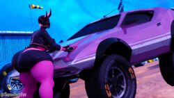 3d blender car clothed fortnite harlowe_(fortnite) large_ass large_breasts pink_skin self_upload sunninsfw thick_thighs voluptuous rating:Explicit score:15 user:SunnyNSFW