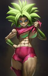 1girls abs armband big_breasts blue_eyes breasts busty dragon_ball dragon_ball_super ear_piercing earrings elitenappa female female_only female_saiyan fusion green_hair huge_breasts kefla legendary_super_saiyan looking_at_viewer muscular muscular_female piercing saiyan smile solo super_saiyan super_saiyan_2 thick_thighs tomboy torn_clothes torn_clothing underboob wide_hips rating:Questionable score:404 user:Rex_Hollins