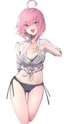 1girls bikini blouse breasts cleavage eyebrows_visible_through_hair female female_focus female_only hand_on_breast looking_at_viewer matching_hair/eyes medium_breasts mizutsunya open_mouth pink_eyes pink_hair sae_(vtuber) shirt short_hair slime_clothing slime_girl slime_hair solo_female swimsuit tied_shirt virtual_youtuber wet_shirt white_background rating:Questionable score:37 user:FrogGirl