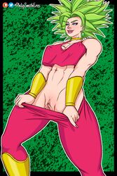 abs big_breasts blue_eyes clothing dragon_ball dragon_ball_super female_only flashing fusion green_hair kefla labia legendary_super_saiyan leggings lipstick muscle muscles muscular muscular_female no_panties philipsmitheros pussy saiyan shaved_pussy shounen_jump super_saiyan super_saiyan_2 rating:Explicit score:84 user:Duncan33303