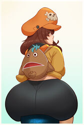 1girls ass backpack bag big_ass bottom_heavy brown_hair bubble_butt clothing dat_ass fat_ass female female_only guilty_gear guilty_gear_strive hat headwear huge_ass human jacket joylewds looking_at_viewer looking_back may_(guilty_gear) overflowing_ass pale_skin shorts sitting solo stool yellow_eyes rating:Questionable score:292 user:Rex_Hollins