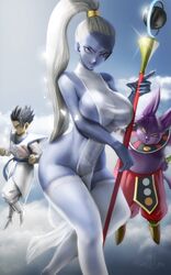 1girls 2boys angel_(dragon_ball) anthro big_breasts black_hair blue_skin breasts cabba champa clothing dragon_ball dragon_ball_super elitenappa feline female large_breasts long_hair looking_at_viewer male male_saiyan purple_eyes purple_skin saiyan see-through see-through_clothing skimpy skimpy_clothes smile staff thick_thighs vados white_hair wide_hips yellow_sclera rating:Explicit score:215 user:Rex_Hollins