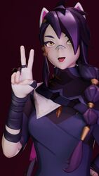 catgirl delt_ra epic_games erisa_(fortnite) female fortnite fortnite:_battle_royale peace_sign tongue_out rating:Questionable score:30 user:cornman5555