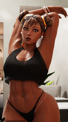 1girls 3d abs big_breasts breasts brown_eyes caladdicted capcom chun-li chun-li_(fortnite) earrings eyebrows eyelashes eyeshadow female female_only fortnite fortnite:_battle_royale lipstick looking_at_viewer muscle muscular muscular_female navel navel_piercing nipples pear_shaped pear_shaped_female pierced_belly_button seductive six_pack solo source_request street_fighter tagme tan_skin tanline tanned_female tanned_girl tanned_skin teasing thick_thighs wide_hips rating:Explicit score:189 user:Crcole331