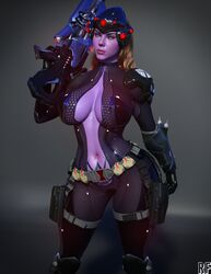 1girls 3d absurd_res black_widow_(marvel) crossover female female_only fusion hi_res large_breasts marvel natasha_romanoff overwatch purple_skin rude_frog solo tight_clothing widowmaker rating:Questionable score:73 user:WatchTheLanguage