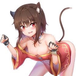 brown_hair cat_ears cat_tail collar female female_focus gloves kono_subarashii_sekai_ni_shukufuku_wo! megumin red_eyes small_breasts sunhyun tagme tail rating:Questionable score:297 user:Neop0litan