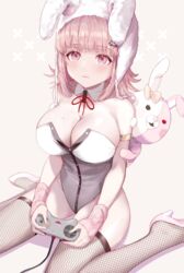 1girls big_breasts breasts bunny_ears bunny_girl bunny_tail bunnysuit cleavage danganronpa danganronpa_2:_goodbye_despair detached_collar female female_only fishnet_legwear fishnets karapp0 large_breasts leotard lingerie mole mole_on_breast monomi_(danganronpa) nanami_chiaki skimpy_clothes snes snes_controller stockings straight_hair rating:Explicit score:69 user:Danganronpa2