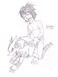  asmodeus digimon digimon_xros_wars human shoutmon taiki_kudou  rating:explicit score: user:bot