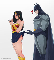 1boy 1girls amazon ass assisted_exposure batman batman_(series) big_ass big_breasts black_hair blush bruce_wayne bubble_ass cleavage dc_comics diana_prince distracted duo female lifted_by_another lifting_skirt light-skinned_female light-skinned_male long_hair oblivious on_phone pawg round_ass royalty skirt skirt_lift skirt_up staring staring_at_ass superhero superheroine thick_ass thick_thighs toksie wonder_woman wonder_woman_(series) rating:Questionable score:590 user:Tronitrus