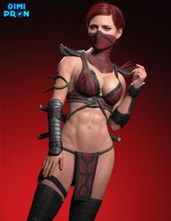 1girls 3d abs blender clothed clothing daz3d daz_studio dimipron female fit fit_female fitness light-skinned_female loincloth mask mortal_kombat mortal_kombat_11 pelvic_curtain red_eyes red_hair skarlet solo solo_female solo_focus teasing white_body rating:Explicit score:110 user:Crcole331