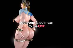 1girls 3d almightypatty ass big_ass big_breasts bracelet breasts bubble_butt capcom caption chun-li dat_ass everyone_is_so_mean_2_me fat_ass female female_only hands_on_ass huge_ass meme panties pasties sideboob solo street_fighter street_fighter_6 text thick_ass thick_thighs thigh_ring wide_hips rating:Questionable score:98 user:Rex_Hollins