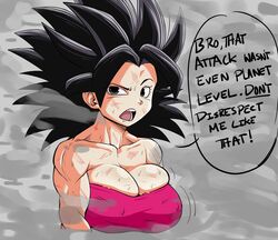 1girls big_breasts black_eyes black_hair breasts bruise bruise_on_face bruised caulifla clothed clothed_female clothing dialogue dissappointed_look dragon_ball dragon_ball_super dragon_ball_z eyebrows_raised hard_nipples motion_lines pseudocel ripped_clothing scratches smoke spiky_hair steam sweat sweatdrop sweating sweaty sweaty_body sweaty_breasts text text_bubble rating:Questionable score:53 user:AbyssalStar