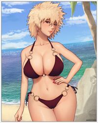 1girls big_breasts bikini_bottom bikini_top blonde_hair breasts female female_only hair hand_on_hip hips huge_breasts lips mature mature_female mature_woman milf mitsuki_bakugou mother my_hero_academia nonutman palm_tree red_bikini red_eyes red_nail_polish red_nails solo solo_female thick_lips thick_thighs thighs rating:Questionable score:273 user:daft_human