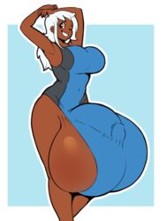 1futa 2018 angstrom arms_above_head arms_up balls balls_expansion breasts bulge clothed clothing dark-skinned_futanari dark_skin flaccid futa_only futanari gigantic_testicles huge_cock huge_penis huge_testicles human hyper hyper_balls large_breasts long_hair mostly_clothed original_character oversized_balls penis penis_growth solo standing swimsuit thick_thighs tight_clothing white_hair wide_hips rating:Explicit score:148 user:Tag-orum