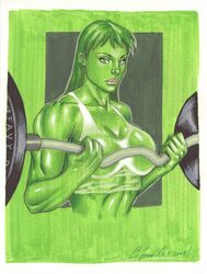 1girls 2008 artist_name artist_signature big_breasts chris_foulkes color drawn exercise female female_only fit fit_female green_body green_eyes green_hair green_skin hourglass_figure hulk_(series) marvel marvel_comics muscles muscular muscular_female see-through_clothing she-hulk solo solo_female straight_hair t-shirt tagme voluptuous weightlifting weights wet_t-shirt workout rating:Explicit score:7 user:randomaccount0897