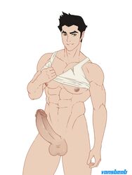 1boy avatar_the_last_airbender bara big_balls big_penis brown bulge clothing eyes firebender hair mako male male_only muscles muscular orange shirt smooth_skin solo the_legend_of_korra vansbeab rating:Explicit score:53 user:vansbeab