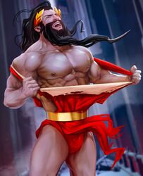 bad_id bad_twitter_id beard bulge european_mythology god greek_mythology hades_(game) hades_(hades) hades_(mythology) long_hair male_only muscles muscular muscular_male mythology qai_san ripping_clothing source_request supergiant_games year_request rating:Questionable score:26 user:holymolygay