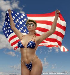 1girls 3d 3d_(artwork) abs american_flag american_flag_bikini athletic athletic_female aviator_sunglasses bikini blender blonde_hair female female_only fully_clothed headband long_hair mortal_kombat mortal_kombat_11 pin-up smokescreen117 solo solo_female sonya_blade sunglasses swimsuit tinted_eyewear rating:Safe score:51 user:romero1718