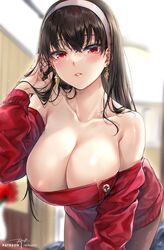 1girls artist_name artist_request big_breasts blush breasts cleavage female female_focus hairband looking_at_viewer solo spy_x_family tagme tagme_(artist) yor_briar yor_forger rating:Questionable score:242 user:Neop0litan