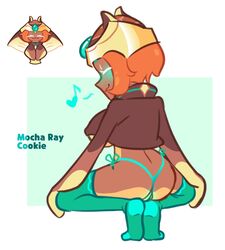 ass big_breasts blue_blush blush breasts broly_culo closed_eyes cookie_run crop_top dark-skinned_female dark_skin eyes_closed g-string happy human humanized humanoid marshii_lewds meme mocha_ray_cookie musical_note nipple_bulge orange_hair pussy rear_view revealing_clothes short_hair sideboob simple_background smile squatting stockings thong underboob rating:Questionable score:30 user:Isa808