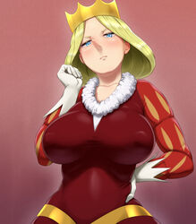 1girls alternate_version_available big_breasts blonde_female blonde_hair blue_eyes breast_focus breasts crown erect_nipples female female_only gloves hair hand_on_hip hips huge_breasts looking_at_viewer mature mature_female mature_woman milf mother ousama_ranking queen_hilling ranking_of_kings royalty shikuta_maru solo solo_female white_gloves rating:Explicit score:206 user:daft_human