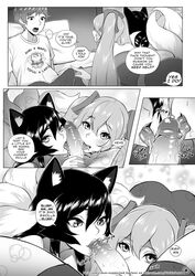 9_tails ahri animal_ear_fluff animal_ears animal_girl areolae big_breasts black_hair blowjob breasts busty child_bearing_hips cleavage clothing comic curvaceous curves curvy curvy_body curvy_female curvy_figure curvy_hips dialogue english_text eyelashes eyeliner eyeshadow facial_markings fellatio female fluffy fluffy_ears fluffy_tail fluffy_tails fox fox_ears fox_girl fox_tail furry_tail hips hourglass_figure huge_breasts humanoid inner_ear_fluff kemonomimi kitsune large_breasts league_of_legends light-skinned_female light_skin long_hair monochrome multiple_tails nine_tailed_fox nipples oral oral_sex pale-skinned_female pale_skin riot_games sona_buvelle tail text thick_thighs thighs threesome tofuubear uncensored vastaya video_games voluptuous wide_hips yellow_eyes rating:Explicit score:79 user:LewdVesani