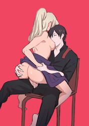 1boy 1girls absurdres ass_grab black_hair blonde_hair boruto:_naruto_next_generations breast_sucking chair chair_sex clothed_sex couple cowgirl_position gentle_femdom highres holding_hands husband_and_wife ino_yamanaka large_penis monday_mint naruto naruto_(series) panties penis penis_in_panties ponytail sai sex simple_background sitting sitting_on_person straddling straight underwear upright_straddle vaginal_penetration veins veiny_penis rating:Explicit score:251 user:2BHonestWU