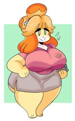 2022 animal_crossing big_breasts breasts bubble_butt chubby dork_boi female huge_breasts huge_butt isabelle_(animal_crossing) lewd_dorky mob_face nintendo tagme thick_thighs upskirt rating:Explicit score:54 user:Rapattack12