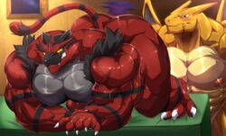 abs anal anal_sex anthro bara biceps bodybuilder charizard furry furry_only gay gay_sex huge_bulge incineroar legs_spread magangz male male_focus male_only muscle muscles muscular muscular_arms muscular_ass muscular_back muscular_legs muscular_male muscular_thighs nipples pecs pokemon sex veins rating:Explicit score:6 user:shadac