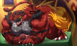 abs anal anal_sex anthro biceps bodybuilder charizard cum cum_on_muscles eating_ass furry furry_only gay gay_sex huge_bulge huge_cock incineroar legs_spread magangz male male_focus male_only muscle muscles muscular muscular_arms muscular_ass muscular_back muscular_legs muscular_male muscular_thighs nipples pecs pokemon veins veiny_penis rating:Explicit score:20 user:shadac