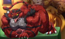 abs anal anal_sex anthro biceps bodybuilder charizard furry furry_only gay gay_sex huge_bulge huge_cock incineroar legs_spread magangz male male_focus male_only muscle muscles muscular muscular_arms muscular_ass muscular_back muscular_legs muscular_male muscular_thighs nipples pecs pokemon veins veiny_penis rating:Explicit score:12 user:shadac