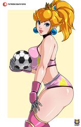 1girls arched_back ass ass_out athletic athletic_female blonde_hair blonde_hair blue_eyes booty_shorts breast_press breast_squeeze breasts bubble_ass bubble_butt butt_cheeks choker clothed clothing covered_breasts crop_top crown daisy_dukes earrings female female_only football football_(ball) football_player football_uniform gloves hand_on_own_thigh hotpants kyoffie large_breasts light-skinned_female light_skin looking_at_viewer mario_(series) mario_strikers midriff midriff_baring_shirt navel nintendo pearl_earrings pink_clothing pink_crop_top pink_shirt pink_shorts pink_topwear plump_lips ponytail pose posing princess princess_peach seductive seductive_pose short_shorts shorts sleeveless sleeveless_shirt solo solo_female solo_focus sports sports_bikini sports_bra sports_shorts sports_uniform sportswear thick_thighs thighhigh_boots tight_shorts rating:Questionable score:181 user:carddealer