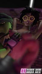 2girls 3d artist_name big_breasts black_hair breasts crossover curly_hair darbernsfw dark-skinned_female dark_skin doctor_slone female female_only fingerless_gloves fortnite fortnite:_battle_royale glasses gloves green-skinned_female green_hair green_skin hulk_(series) lesbian licking_nipples marvel marvel_comics nipples nose_ring nude painted_nails piercing she-hulk she-hulk_(fortnite) yuri rating:Explicit score:20 user:DarberNSFW