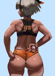 1girls ass ass_focus bea_(pokemon) dark-skinned_female dark_skin female female_only hi_res muscular muscular_back muscular_female nintendo pokemon pokemon_ss solo ytrall rating:Explicit score:148 user:WatchTheLanguage