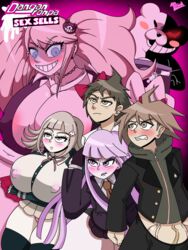 2boys 3girls brown_hair camera danganronpa danganronpa_2:_goodbye_despair erect_nipples erect_nipples_under_clothes erect_penis female hinata_hajime huge_breasts huge_cock junko_enoshima kirigiri_kyouko massive_breasts monokuma mr.lewd multiple_boys multiple_girls naegi_makoto nanami_chiaki pink_hair purple_hair straight_hair rating:Explicit score:71 user:Mr.Lewd