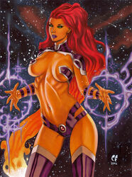 1girls chris_foulkes curvaceous curvy curvy_female curvy_figure dc dc_comics female hourglass_figure koriand'r new_52 nipple_bulge orange_skin red_hair solo solo_female space starfire superheroine tagme teen_titans voluptuous rating:Questionable score:35 user:randomaccount0897