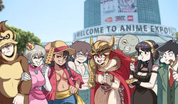 4boys 4girls :d big_breasts black_dress black_eyes black_hair blue_eyes breasts brown_eyes brown_hair casual cleavage clothing cosplay cosplay_request crossover crown donkey_kong_(cosplay) donkey_kong_(series) dress eating elden_ring female food formal fromsoftware glasses gojou_wakana grey_hair grin hairband hat hayase_nagatoro headwear helmet highres human kitagawa_marin komi-san_wa_komyushou_desu komi_shouko large_breasts male malenia_blade_of_miquella malenia_blade_of_miquella_(cosplay) mario_(series) monkey_d_luffy monkey_d_luffy_(cosplay) multiple_boys multiple_crossover multiple_girls nami_(one_piece) nami_(one_piece)_(cosplay) naoto_hachioji_(senpai) no_bra one_piece open_mouth outerwear pale_skin pink_dress please_don't_bully_me,_nagatoro post-timeskip princess_peach princess_peach_(cosplay) prisoner_(elden_ring) public red_eyes red_hair sakurai_shinichi smile smug sono_bisque_doll_wa_koi_wo_suru spy_x_family suit sweatdrop tadano_hitohito tarnished tarnished_(cosplay) tinafate1 twilight_(spy_x_family)_(cosplay) uzaki-chan_wa_asobitai! uzaki_hana wholesome yor_briar_(cosplay) rating:Questionable score:279 user:artuursz