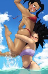 2022 2girls absurd_res ass barefoot bikini bikini_malfunction black_eyes blush breasts brown_skin caulifla dragon_ball dragon_ball_super echosaber female female_saiyan hips huge_breasts kale large_ass light-skinned_female light_skin medium_hair outdoors ponytail short_hair shounen_jump slim_waist smile spiky_hair tan-skinned_female tan_skin thick_thighs thighs tomboy universe_6 universe_6_girls wardrobe_malfunction wide_hips rating:Questionable score:601 user:ZetaReborn